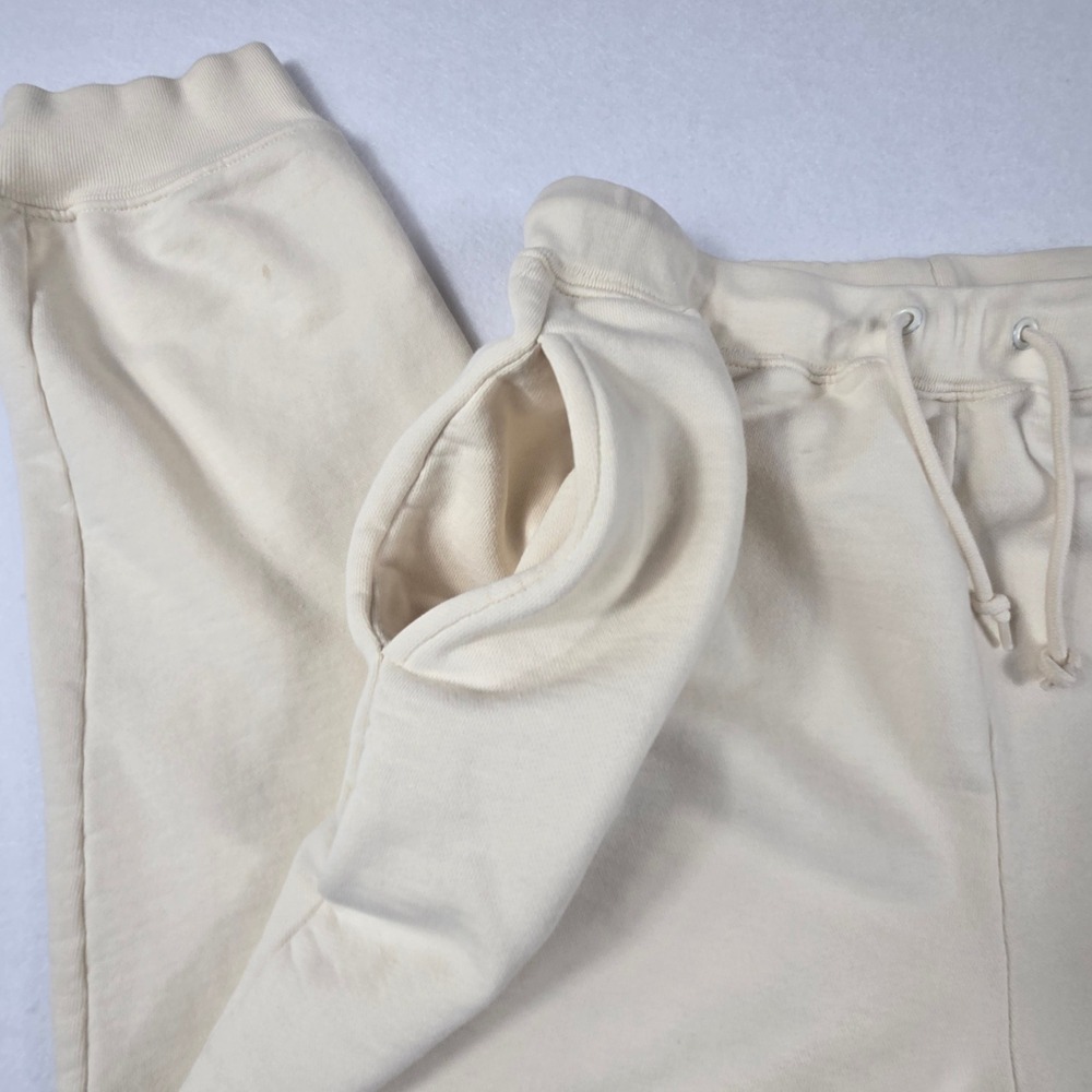 Lauren Ralph Sweatpants Womens Medium Cream joggers Cotton Crest Logo (B4) - Picture 5 of 13